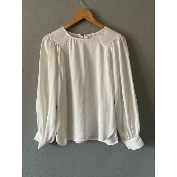 New Club Monaco Shirred Sleeve Top - Picture 4 of 9